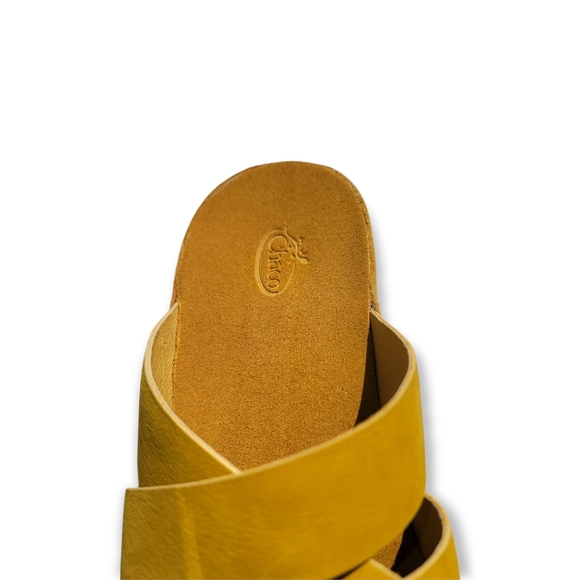 CHACO Leather Wayfarer Slide’s Womens Yellow Slip-on Sandal - Picture 6 of 16